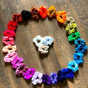 (CLOSET CLOSING FINAL SALE) Lot of New Rainbow Velvet Scrunchies